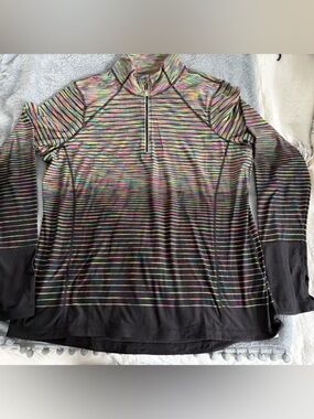 Kirkland Signature Multicolor Striped Quarter-Zip Pullover